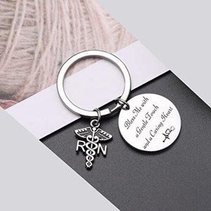 Bless Me with a Gentle Touch & Caring Heart Nurses R.N. Keychain Nursing…